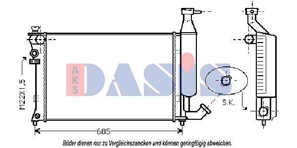 AKS DASIS Радиатор, охлаждение двигателя 060850N